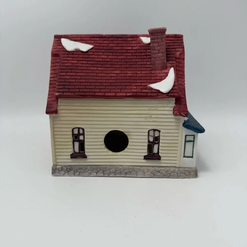 Holiday Snow Village Collectible Lighted Church & Cottage House Set Christmas
